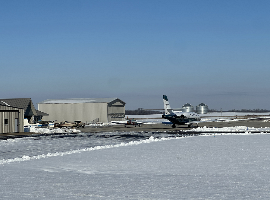 Airport with snow